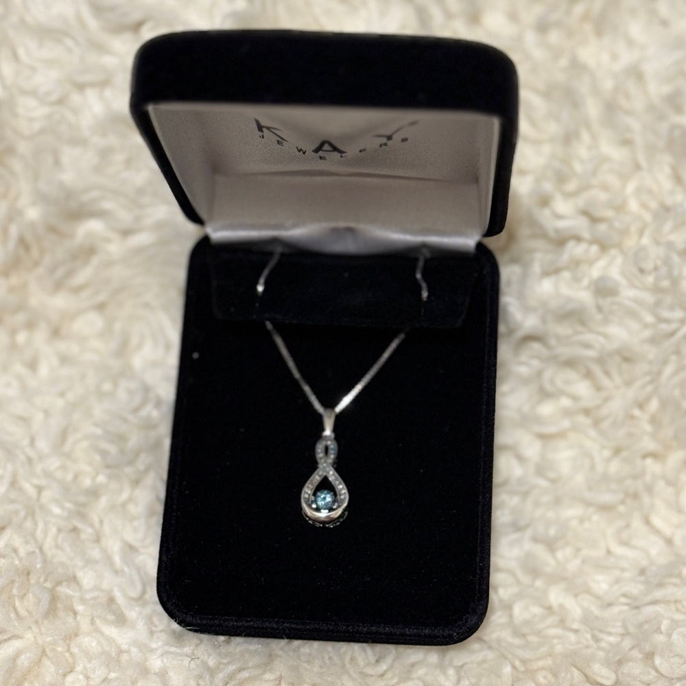 Infinity Love Blue Topaz Necklace for Birth Month December 2017 Collection